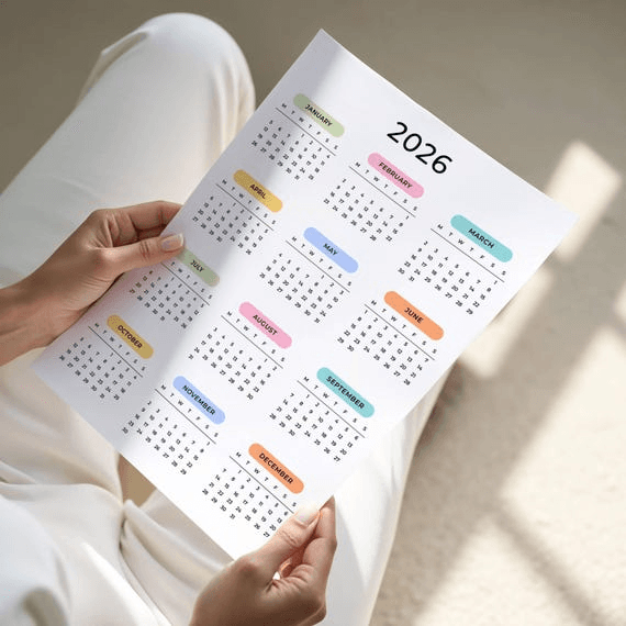 2026 Yearly Calendar 2026 Calendar Printable 2026 Wall Calendar ...