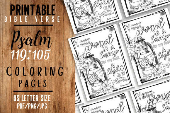 Bible Verse Coloring Page/ Psalm 119:10 Graphic by Nann Digital ...