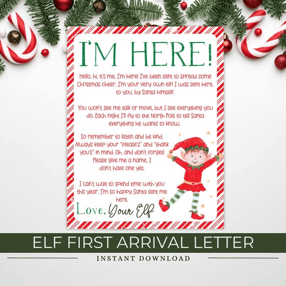 Elf Arrival Letter, First Time Elf Arrival Letter, Christmas Elf ...
