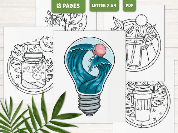 Boho Coloring Pages for Adults, Anxiety Relief Printable Coloring ...