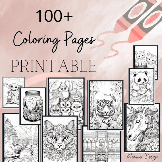 100+ Coloring Pages for Adults, Printable Coloring Book, Coloring ...