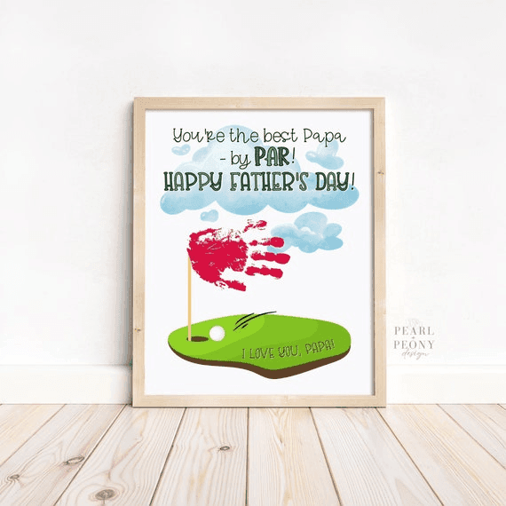 PRINTABLE Happy Fathers Day Golf Handprint Art Craft, Gift From ...