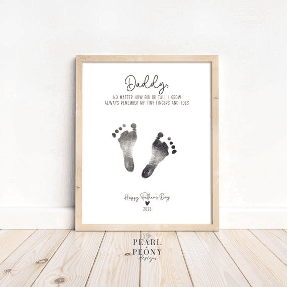 PRINTABLE Fathers Day Handprint Footprint Art Craft, Gift for Dad ...
