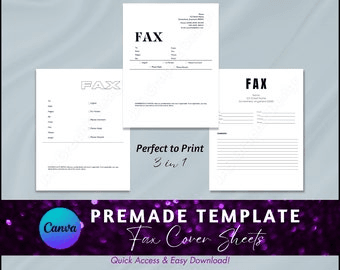 Fax Cover Sheet, Fax Template, Fax Cover Sheet Template Printable ...