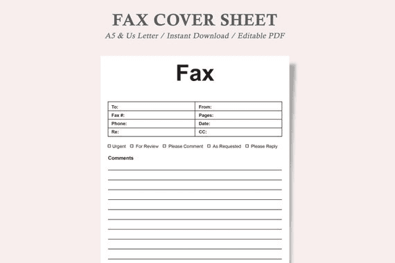 Fax Cover Sheet,fax Cover Sheet Form,fax Cover Template,fax Cover ...