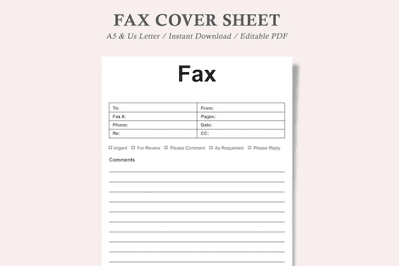 Fax Cover Sheet,fax Cover Sheet Form,fax Cover Template,fax Cover ...