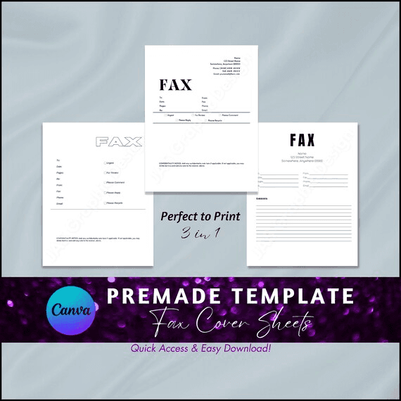 Fax Cover Sheet, Fax Template, Fax Cover Sheet Template Printable ...