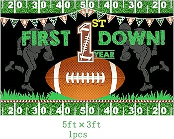 Amazon.com: 183 PCs 1st Year Down Football Birthday Party ...