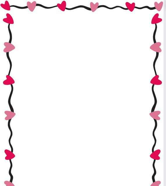 Sweet Heart Border Blank Printable Instant Download Valentines Day ...
