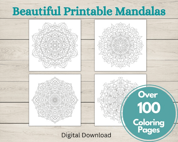 101 Uniquely Beautiful Printable Mandala Coloring Pages - Digital ...