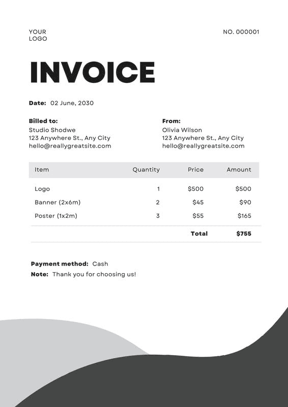 Free, printable, professional invoice templates to customize | Canva
