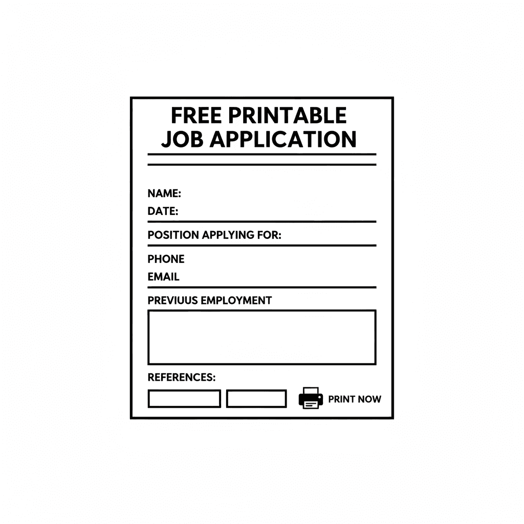 AI Generated: free printable job application