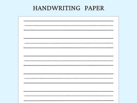 Handwriting Practice Paper Printable, Kids Writing Sheet ...