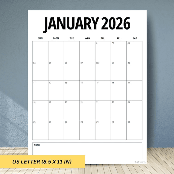 2026 Minimalist Calendar: Printable Portrait Planner (a4/letter ...