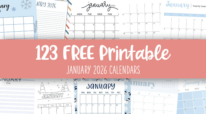 January 2026 Calendars - 123 FREE Printables | Printabulls