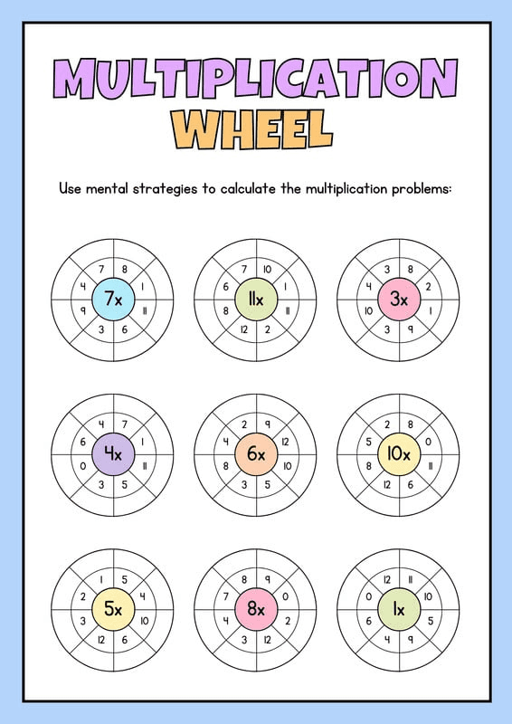 Free multiplication worksheet to use and print | Canva