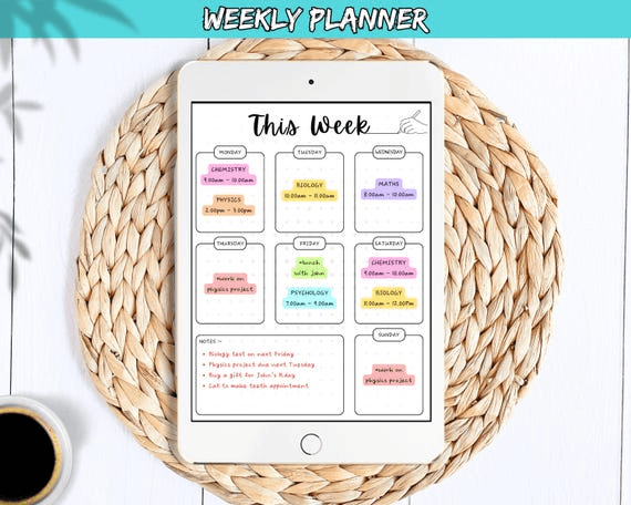 Minimalist Weekly Planner Printable Digital Download Undated PDF ...