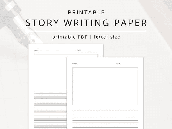 Kids Story Paper PDF for Storytelling, Blank Printable Creative ...