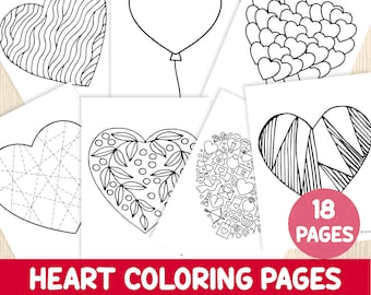 Heart Coloring Pages, Valentine's Day Activity, Coloring Pages for ...