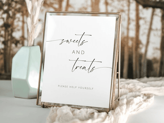 Sweets & Treats Sign. Dessert Table Sign. Minimalist Baby Shower ...