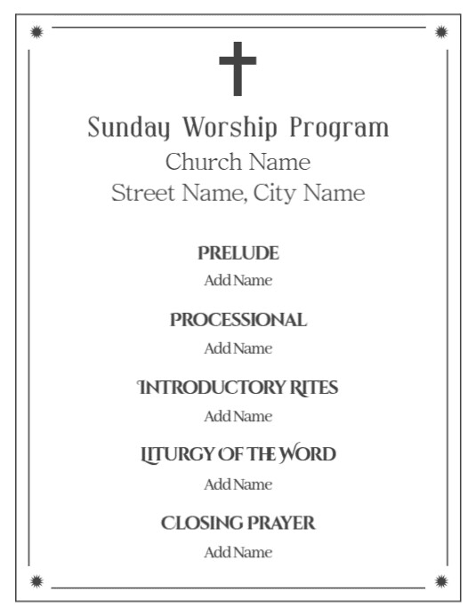 printable church program templates free | PosterMyWall