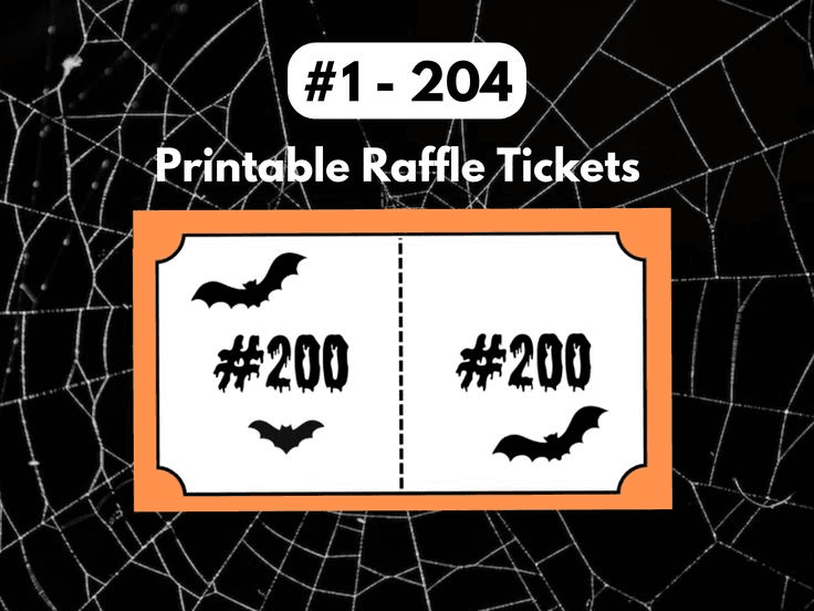 Spooky Printable 5050 Raffle Tickets Halloween Enter to Win Raffle ...