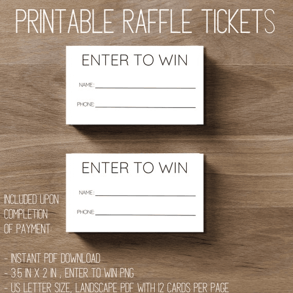 Basic Printable Raffle Ticket | Raffle Tickets Printable With Name ...