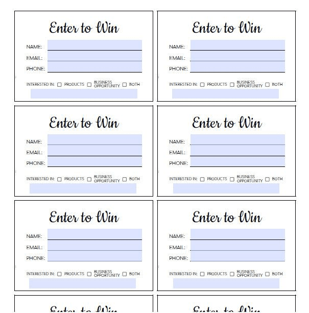 Enter to Win Template Printable | Editable Enter to Win | Instant ...