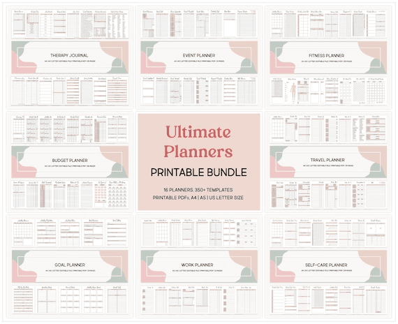 Ultimate Planner Bundle for Adults, Printable ADHD Productivity ...