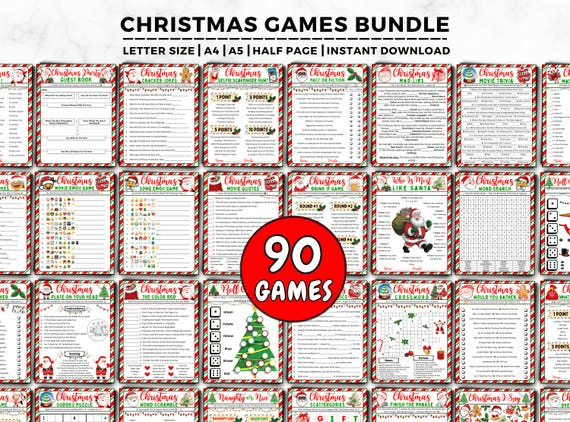 Christmas Games Bundle, 90 Christmas Party Games for Adults and ...