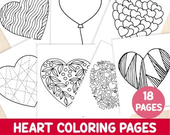 Heart Coloring Pages, Valentine's Day Activity, Coloring Pages for ...