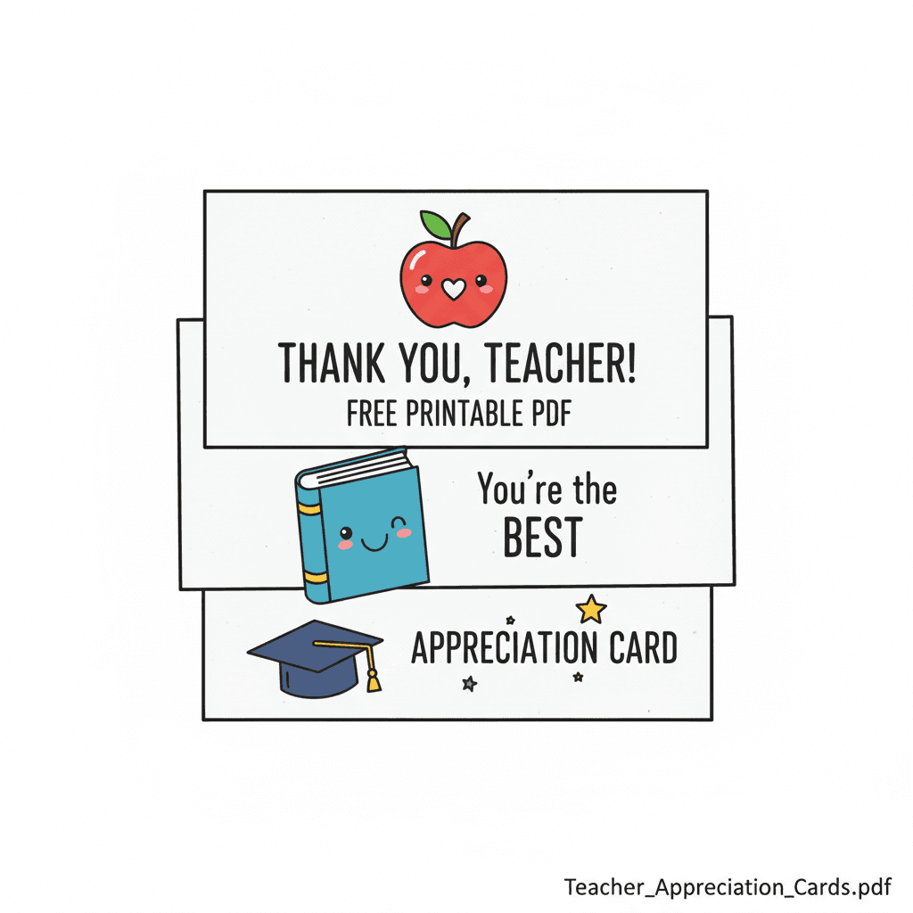 AI Generated: free printable teacher appreciation cards pdf