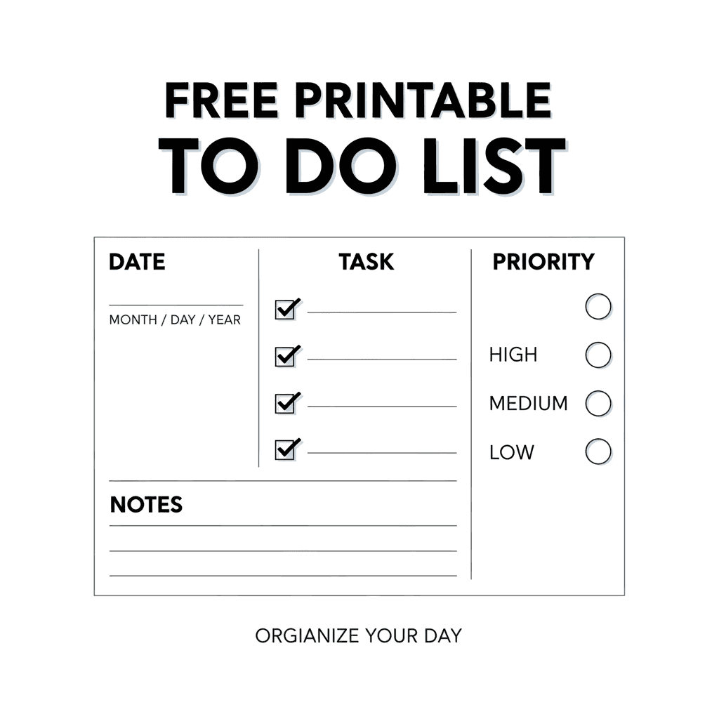 AI Generated: free printable to do list