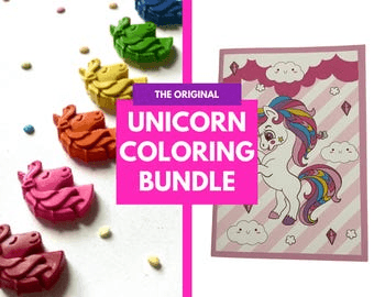 Unicorn Crayon Set + Mini Coloring Book: Kids Christmas Gift - Etsy