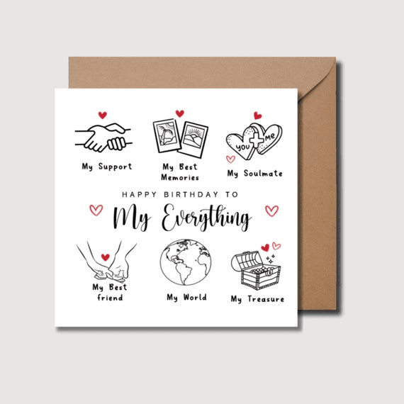 Personalized 'my Everything' Birthday Card for Soulmate, WW0008 ...