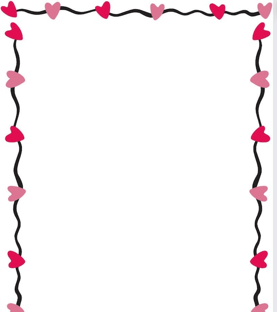 Sweet Heart Border Blank Printable Instant Download Valentines Day ...