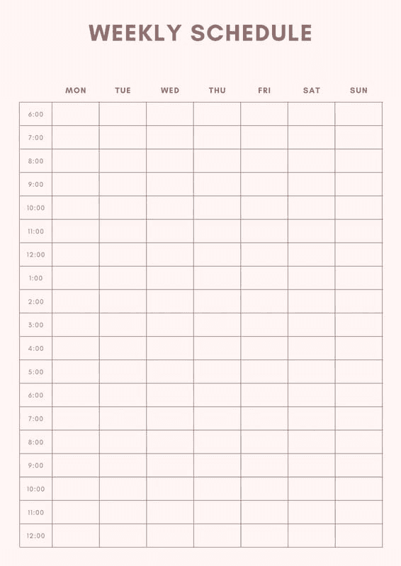 Free and customizable weekly schedule templates | Canva