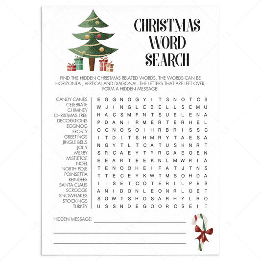 Xmas Word Search Game Printable | Instant Download – LittleSizzle