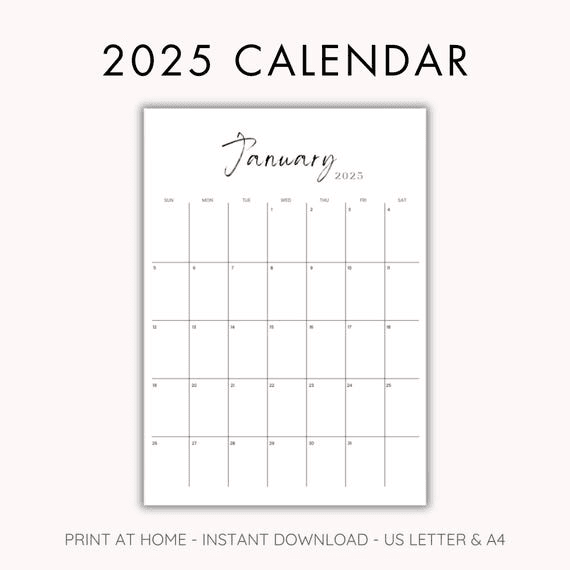 2025 Calendar, Calendar 2025, 2025 Monthly Planner Printable 2025 ...