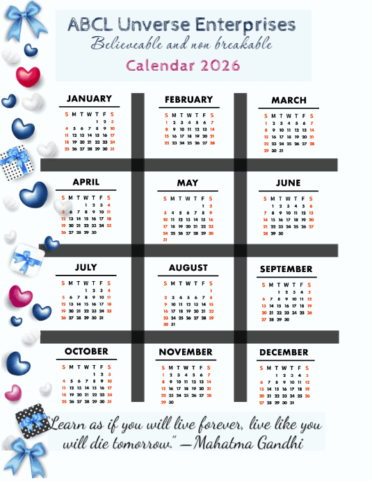 New Year 2026 Calendar Flyer (us Letter) Template | PosterMyWall