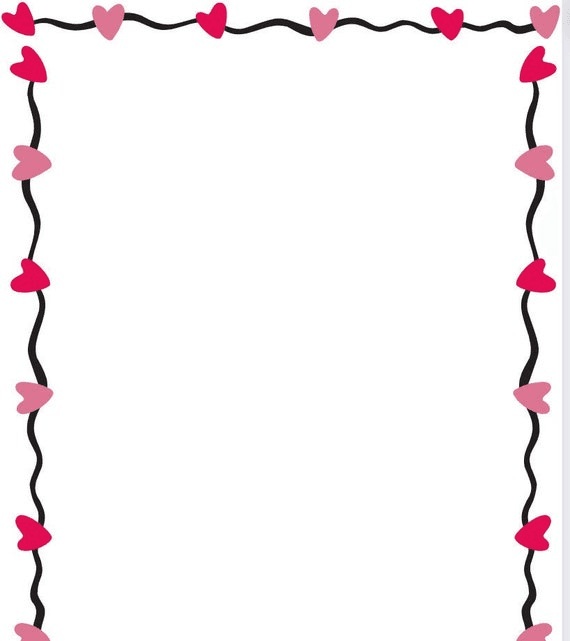 Sweet Heart Border Blank Printable Instant Download Valentines Day ...