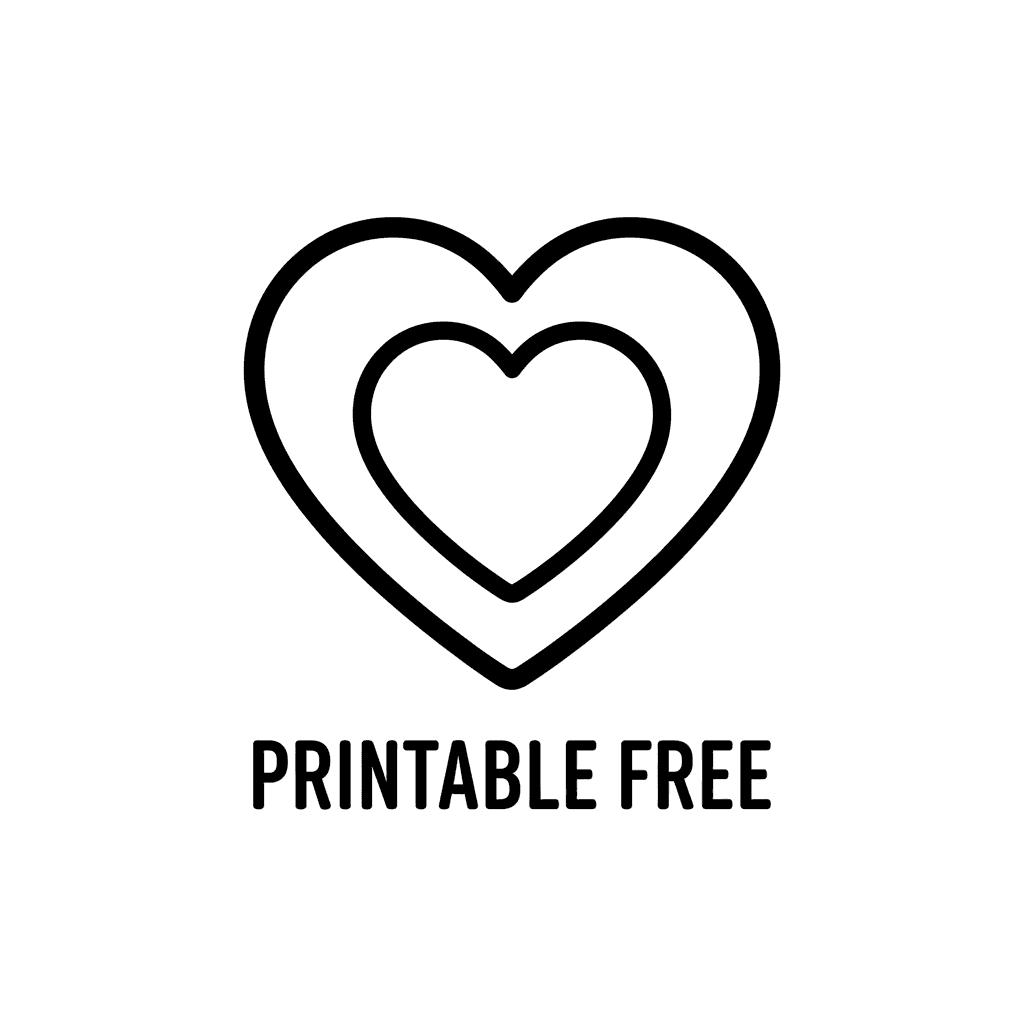AI Generated: heart template printable free