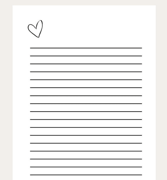 Blank Love Letter Template Printable, Minimal Design, Legal Letter ...