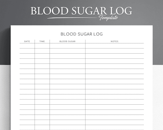 Blood Sugar Log Printable. Blood Sugar Tracker Editable Printable ...