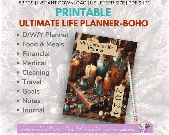 My Ultimate Life Planner Boho-minimalist Edition, Digital Download ...