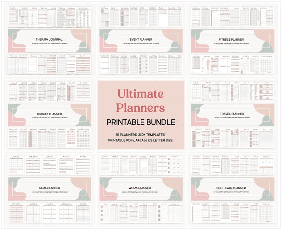 Ultimate Planner Bundle for Adults, Printable ADHD Productivity ...