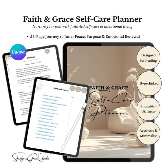Faith-based Self-care Planner for Christian Women, Daily ...