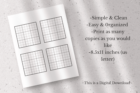 Buy Printable Blank Sudoku Grid Template - DIY Puzzle, Activity ...