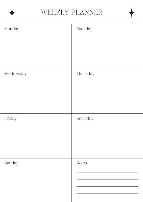 Free and customizable weekly planner templates | Canva