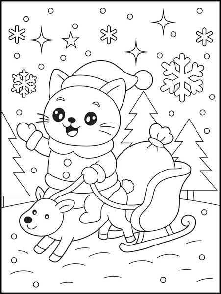Coloring Page Santa Sleigh: Over 1,517 Royalty-Free Licensable ...